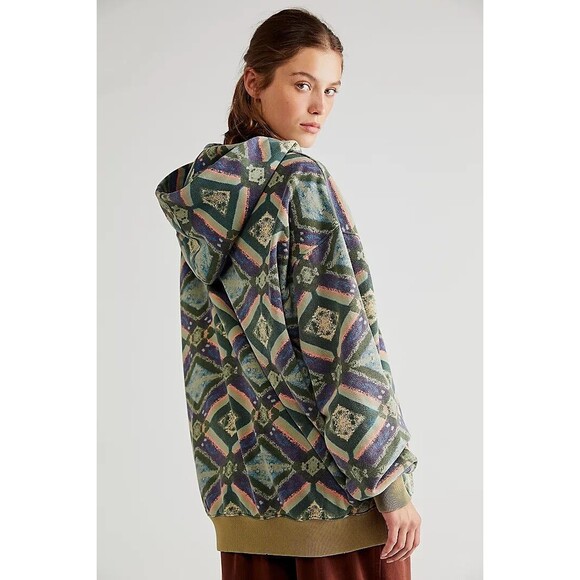 Free People We The Free It's A Vibe Print Hoodie Top Oversized Slouchy S 283448 - Picture 4 of 13